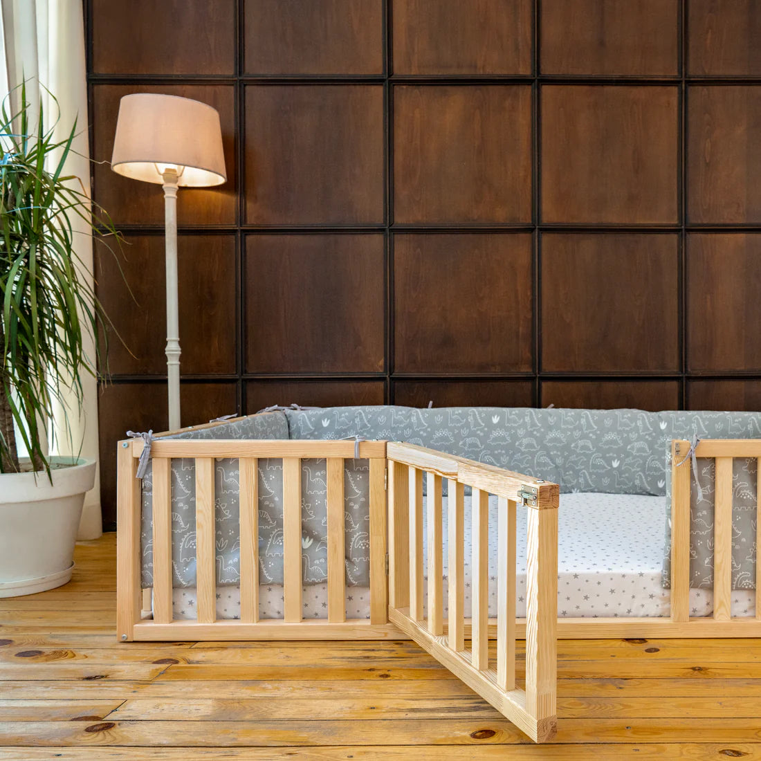 Babylon - Montessori Playpen Floor Bed with Railings and Gate