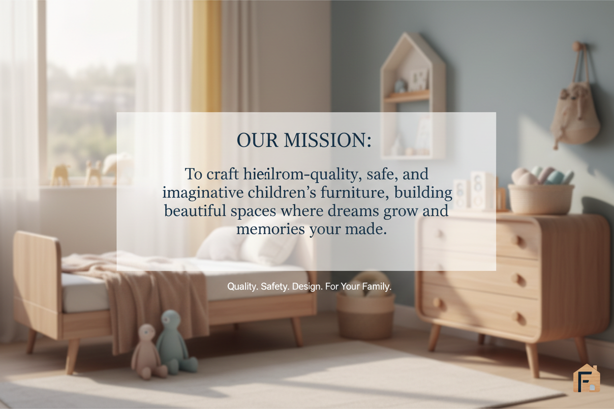 Mobilya şirketi için misyon belirten görsel
